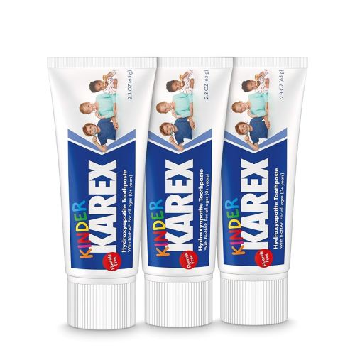 Kinder Karex Hydroxyapatite Kids Toddler Toothpaste I Fluoride Free I Clinically Tested I 2.3 oz (Pack of 3)