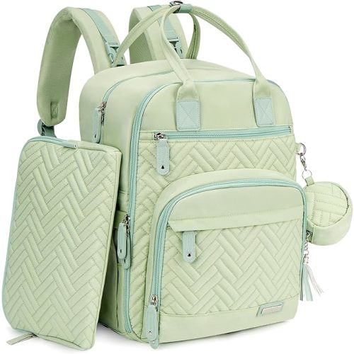 iniuniu Diaper Bag Backpack, 4 in 1 kit Large Unisex Baby Bags for Boys Girls, Waterproof Travel Back Pack with Pouch
