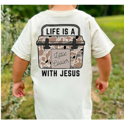 Cooler with Jesus Boy's Short Sleeve Shirt