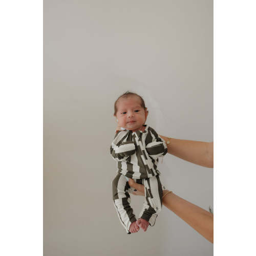Bamboo Zip Pajamas | Fireside Stripe