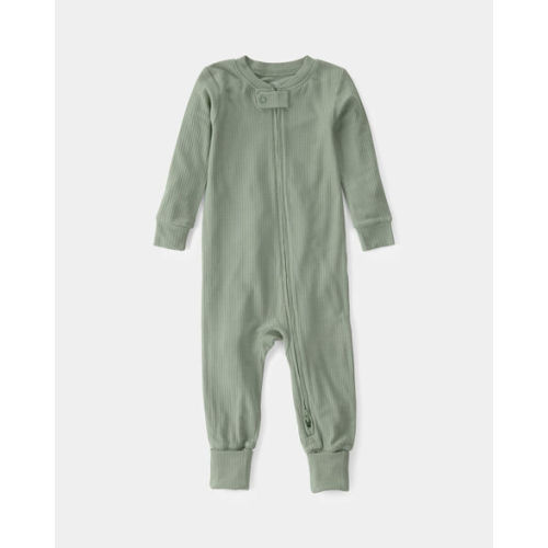 Baby PurelySoft 2-Way Zip 1-Piece Pajama - Green | Carter's