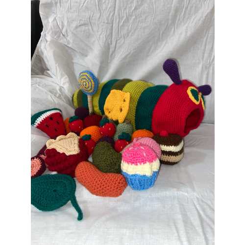 The Very Hungry Caterpillar Crochet Interactive Storytelling Toy Kids Toy Teaching Aid Fun Game Play Book Reading