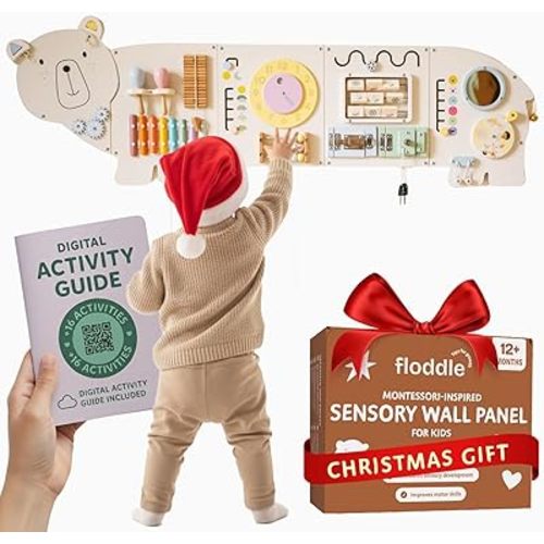 Sensory Wall Panel for Kids – Toddler Learning Activity Center - Emotional Development & Fine Motor Skills – Toddler Learning Activity Center- Busy board Montessori toys