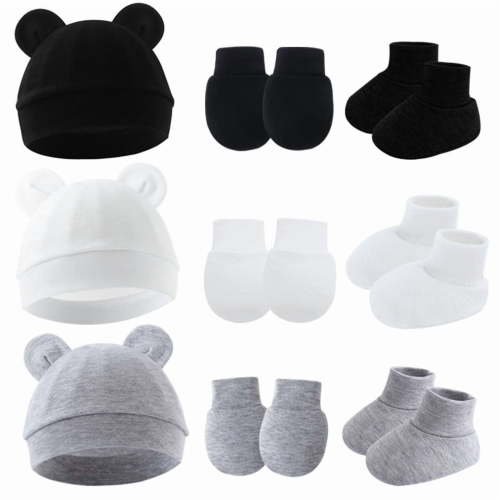 Dalrosia Newborn Hats Mittens and Socks Set Preemie Beanie Hat No Scratch Gloves and Ankle Socks for Infant Baby Boy Girl