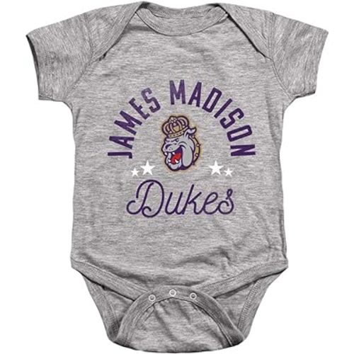 James Madison University JMU Official Dukes Unisex Infant Snap Suit for Baby,Athletic Heather, 6 Months