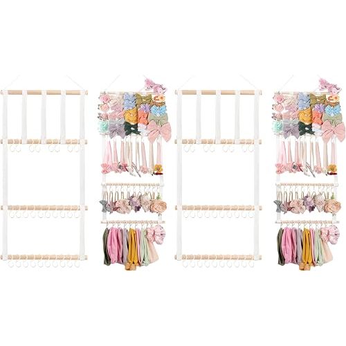 POVETIRE Headband Holder Hair Bows Organizer for Girls, Baby Headbands Hair Accessories Organizer Storage Wall Hanging Decor for Toddler Girls Room (Pack of 2)