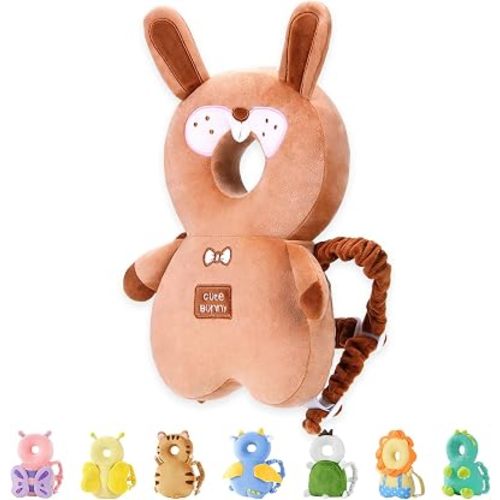 Baby Head Protector Backpack for Walking Crawling,Brown Bunny