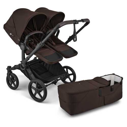 Bugaboo Donkey 6 Duo Complete Stroller Bundle - Black / Cocoa Brown / Cocoa Brown