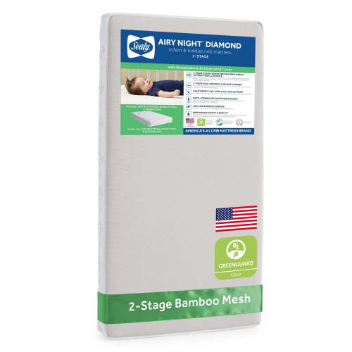 Sealy Baby Diamond Air 2-Stage Infant and Toddler Crib Mattress with Breathable Bamboo Mesh