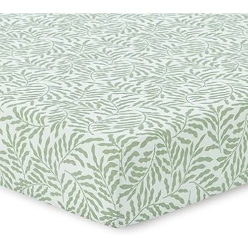 Dreamology Standard Muslin Crib Sheets,100% Cotton Muslin Crib Sheet,1 Pack, Baby Crib Sheet Girls, Boys, 100% Cotton Crib Sheets Fitted, 52x28 Crib Mattress Sheets, Muslin Sheets | Leaves