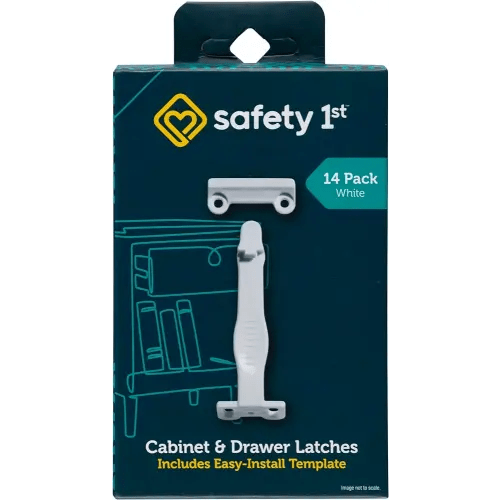 Safety 1st Wide Grip Cabinet and Drawer Latches - 14 Pack, White