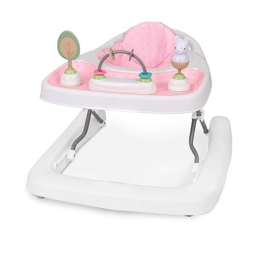 Ingenuity Step & Sprout 3-in-1 Foldable Baby Activity Walker with Removable Toys Ages 6 Months +, Pink