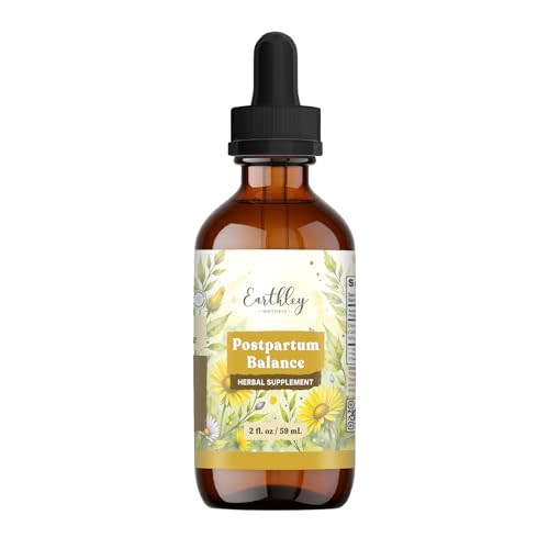 Earthley Wellness Postpartum Balance, Supports and Balances Female Hormones, Supports Postpartum Recovery, Smooths Out Mood Swings, Essential Herbs Like Dandelion Root, Catnip, & Alfalfa (2oz)