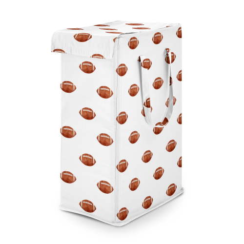 Sweet Jojo Designs Watercolor Sports Theme Football Print Boy Foldable Laundry Hamper with Handles