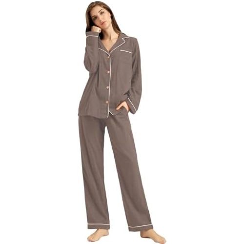 Womens Muslin Pajama Set 100% Cotton Double Gauze Linen Like