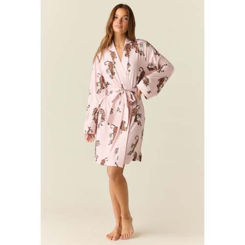 Meadow Cloud Jersey Classic Short Robe in Prowl
