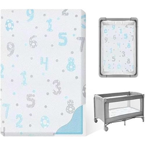 Pack and Play Mattress Pad, 38"x26" Memory Foam Dual-Sided Pack N Play Mattresses for Baby Toddler, Soft Baby Crib Mattress for Pack N Play Playpen with Machine Washable Cover Digit Pattern