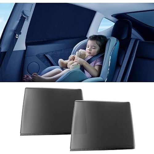 [Upgraded] DMJN Car Window Shade for Baby, [Nano-Ice-Crystal Coating] Efficient Block UV & Scorching Sun, Easy to Install Side Automobile Privacy Shade for Back Window - Universal Fit (Medium)