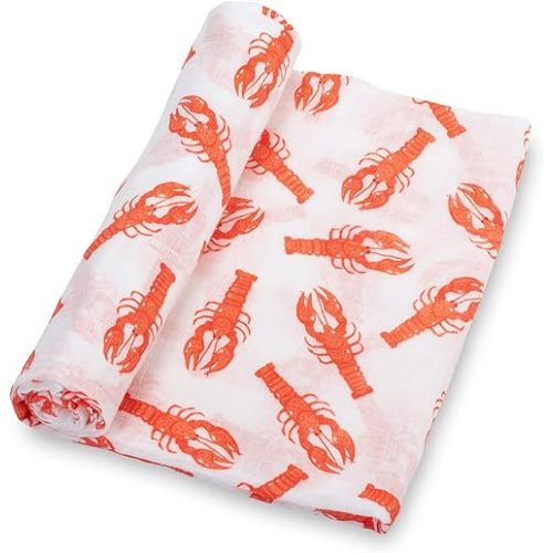Muslin Swaddle Blanket (Lobster Print)