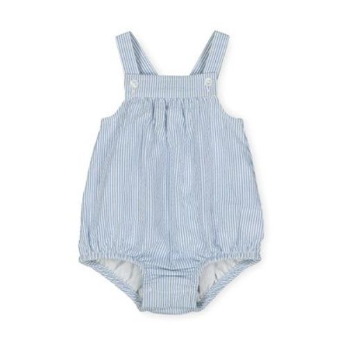 Hope & Henry Baby Bubble Romper (Blue Seersucker, 3-6 Months)