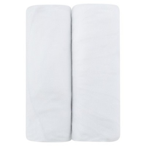 Ely's & Co. Baby Fitted Bassinet Sheet 100% Combed Jersey Cotton Solid White 2 Pack