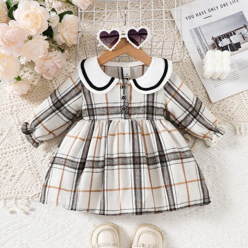 Baby Girl Brown Plaid Dress