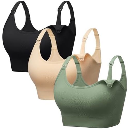 Angelhood Non-Padded Minimizer Nursing Bras for Breastfeeding Support Maternity Sports T-Shirt Bras Wireless Sleep Bralettes