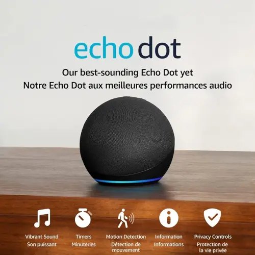 Amazon Echo Dot (newest model), Vibrant sounding Alexa speaker, Great for bedrooms, dining rooms and offices, Designed for Alexa+, Charcoal