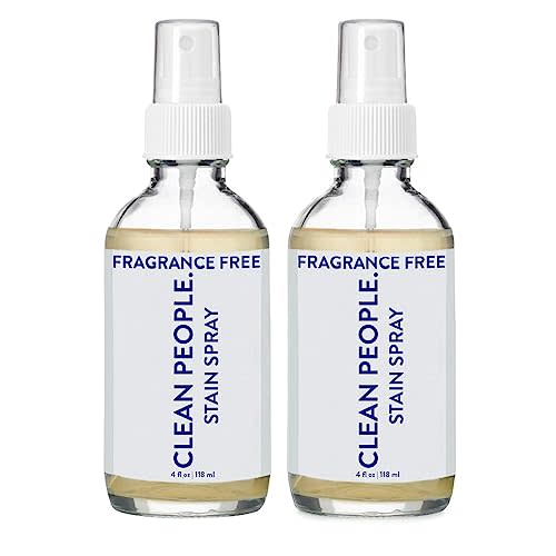 The Clean People Stain Remover Spray - Simple, Clean Ingredients - Laundry Spot Treatment for Food, Pet & Baby Stains - Boosted with Enzymes - Fabric Safe - 4oz (2 Pack)