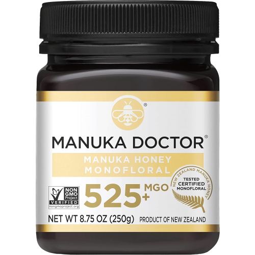 MANUKA DOCTOR - MGO 525+ Manuka Honey Monofloral, 100% Pure New Zealand Honey. Certified. Guaranteed. RAW. Non-GMO (8.75 oz)