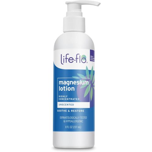 LIFE-FLO Magnesium Lotion - Highly Concentrated Magnesium Lotion for Kids and Adults - Soothes Muscles and Joints When Massaged into Skin - Hypoallergenic - 8oz