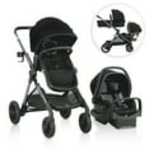 Evenflo Pivot Xpand Modular Travel System with LiteMax Infant Car Seat (Ayrshire Black)