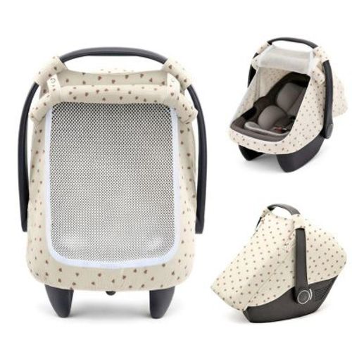 BabyBond Baby Car Seat Covers, Extra Large Mesh Window Infant Car Seat Cover for Four Seasons