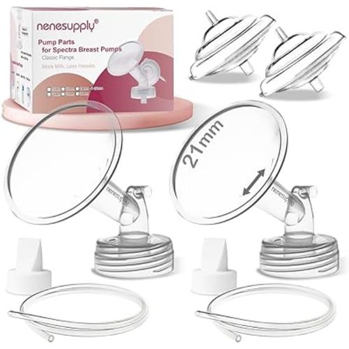 Nenesupply 21mm Flange Pump Parts Compatible w Spectra S2 S1 Breast Pumps Replacement Kit for Spectra Pump Parts S2 Parts S2 Accessories Inc Flange Duckbill Valve Backflow Protector