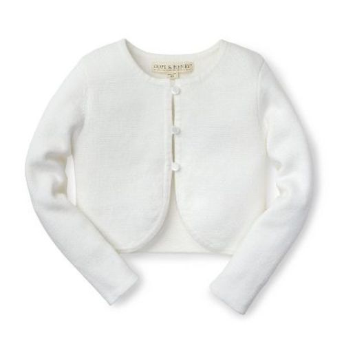 Hope & Henry Girls' Cropped Curved Hem Cardigan, Infant