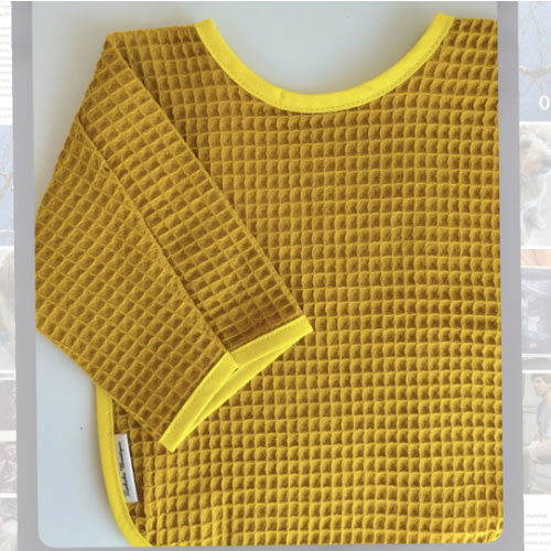 Long sleeve bib -WAFFLE FABRIC- small & large size - very absorbent bibs