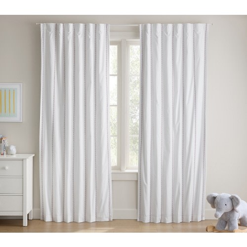 Baseball Stitch Blackout Curtain | Pottery Barn Kids