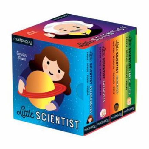 Little Scientist Board Book Set, Ages 0-5, 8 Chunky Pages Per Book, 4 x 4 x 4", Illustrations of Famous Astronomers, Physicists, Chemists, and Earth & Life
