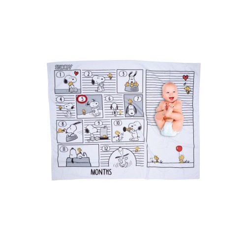 Snoopy Milestone Photo Opportunity Fleece Baby Blanket, One Size