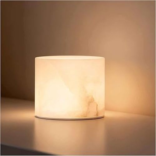 Marble Lamp Night Light Touch, Onyx Marble Luxury Table Lamp Tap the Night Light, Crafted from Natural Stone for Desk Nightstand Bedroom Tub Office Patio (Soft-Touch Stone Finish)