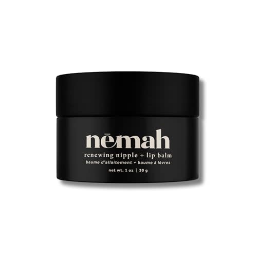 Nemah Nipple Cream, Nipple Cream For Breastfeeding, 2 In 1 Nursing Balm And Lip Balm, Non-Greasy Balm With Calendula Jojoba Mango For Dry Skin, Postpartum Essentials, Vegan and Cruelty-Free, 1 Oz