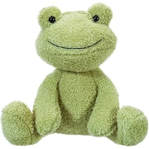 Apricot Lamb Toys Plush Velvet Frog Stuffed Animal Soft Cuddly Perfect for Child (Green Frog,9 Inches)