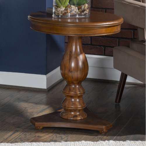 Lark Manor™ Amone Solid Wood Pedestal End Table & Reviews | Wayfair