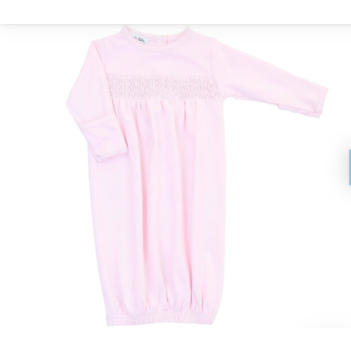 Essentials Solid Smocked Gown - Pink