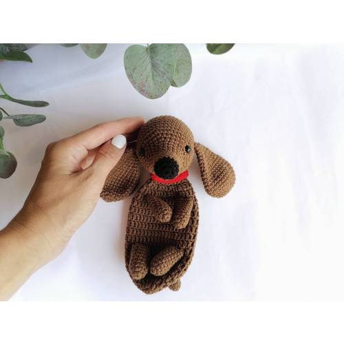 Baby Lovey Personalized, Dog Baby Comforter, Dachshund Security Blanket