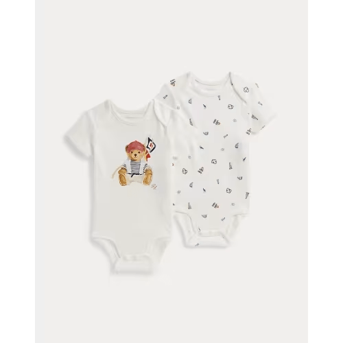 Polo Bear Cotton Bodysuit 2-Pack | Newborn
