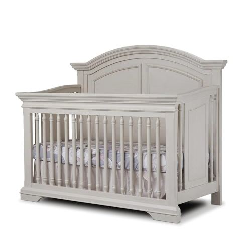 Sorelle Furniture High Arch Portofino Crib, Classic 4-in-1 Convertible Crib, Crib Made of Wood, Wooden Baby Bed, Toddler Bed, Child’s Daybed and Full-Size Bed, Nursery Furniture-Brushed Ivory