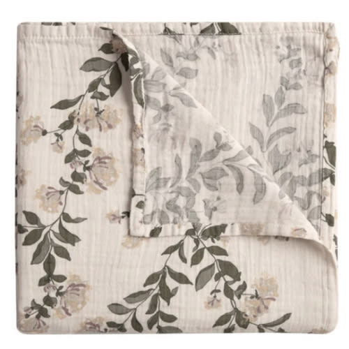 Honeysuckle Cotton Muslin Swaddling Cloth | Ecru