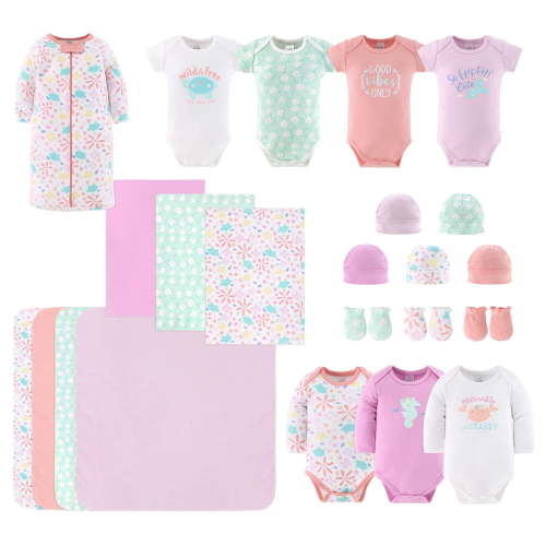 The Peanutshell Newborn Baby Layette Gift Set for Baby Girls, Ocean Flower, 23 Essential Pieces, 0-3 Months - Walmart.ca