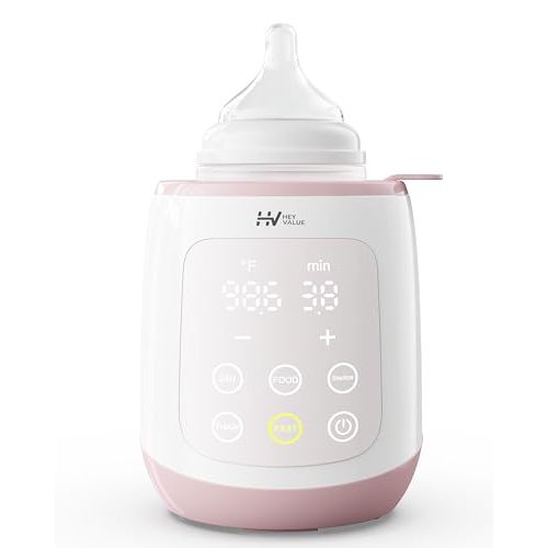 Bottle Warmer, 10-in-1 Fast Baby Bottle Warmer for Breastmilk or Formula with Timer, IMD LED Display, Accurate Temperature Control, Automatic Shut-Off, BPA-Free, Bottle Warmers for All Bottles (Pink)